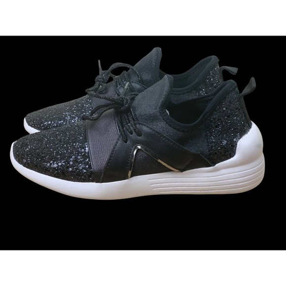 Forever Women's Athletic Black Glitter Slip-On Sneaker Casual Shoe Size 8 - Picture 3 of 10